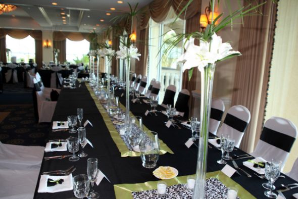 Linen choices :  wedding linens black white reception IMG 9699