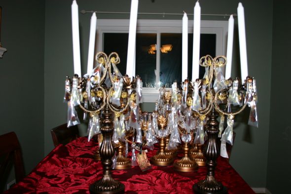 Want to share gold chargers/candelabras/linens? :  wedding candelabra candelabras opulent reception table IMG 7846