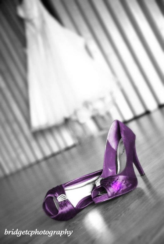 Loved my Oleg Cassini and Purple Shoes wedding purple shoes dress purple 