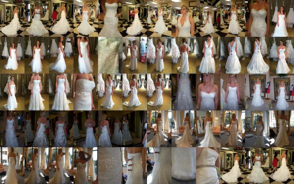 wedding dress collage