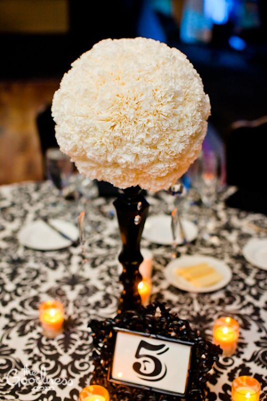 Here 39s a few more pictures Black and Ivory Centerpieces wedding black and