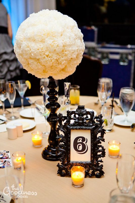 Black and Ivory Centerpieces wedding black and ivory centerpieces dessert 