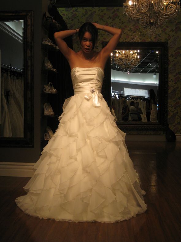 Fab dress with flowy ruffled skirt pics NEEDED. Im looking for the perfect one! :  wedding dress dresses ruffles flowy gown Dress 5   Front