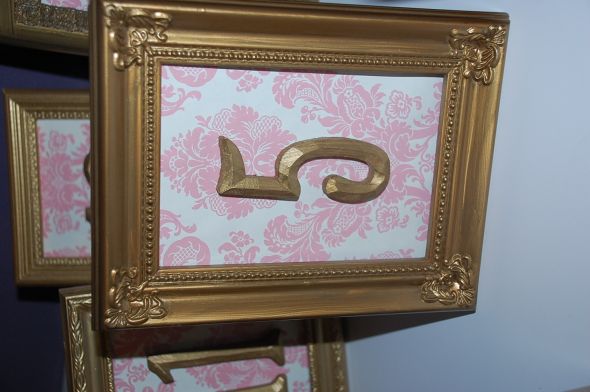  Gold Framed Table Numbers wedding table numbers vintage gold frames 