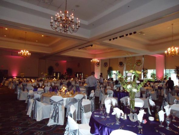 Here is a picture of the linens Purple and Silver Decor wedding purple 