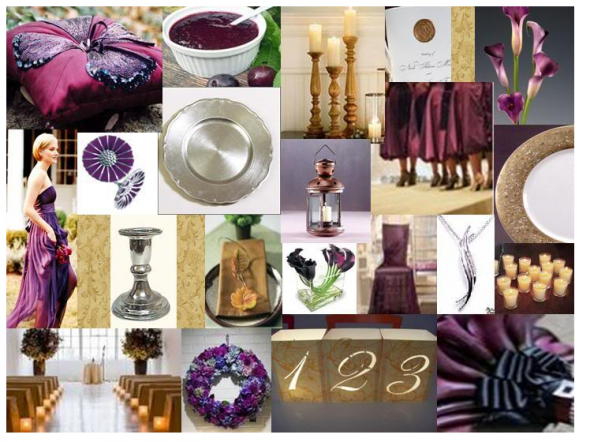 plum and champagne wedding colors
