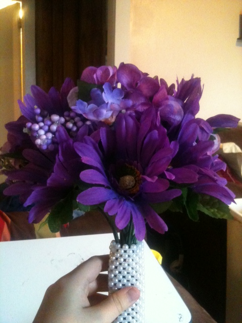 Purple Eggplant and Taupe Wedding Decor wedding brown purple bouquet 