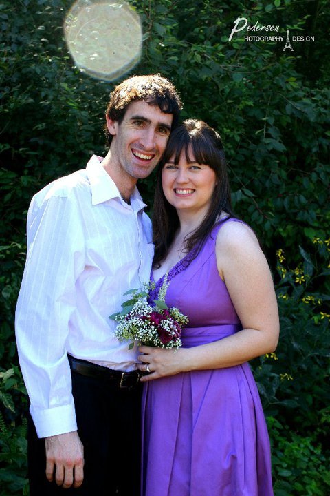 Purple (Wisteria) colored discontinued David's Bridal Dress.