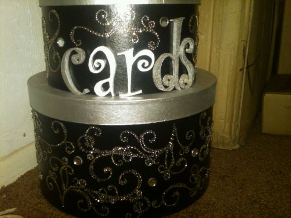 My DIY Cardbox wedding card box black silver IMG00323 20110514 1841