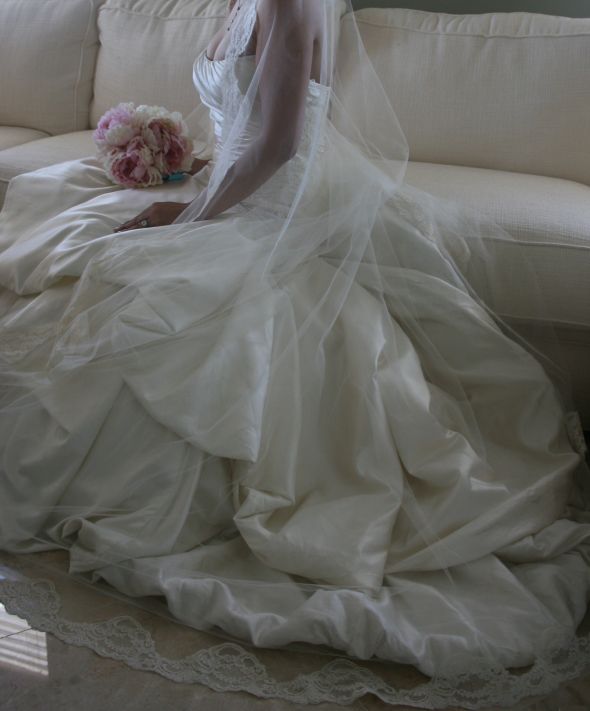 mantilla cathedral ivory veil for sale $125 :  wedding veil ivory cathedral mantilla lace alencon ceremony dress Dress3
