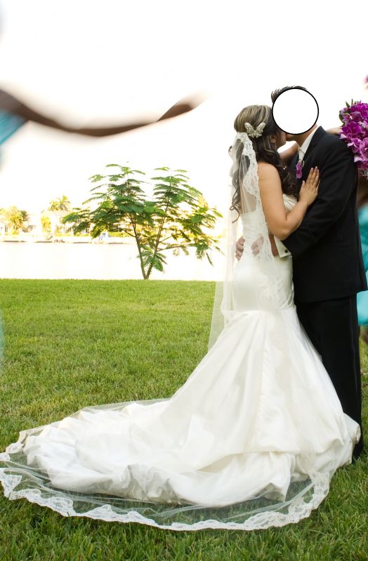 mantilla cathedral ivory veil for sale $125 :  wedding veil ivory cathedral mantilla lace alencon ceremony dress Veil1
