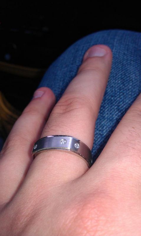 Post your man's wedding band :  wedding mens wedding band wedding band band white gold platinum tungsten carbide yellow gold 1 Hisring Handshot