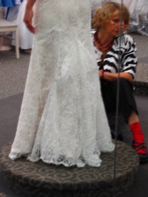 Bustling my David's t9612 :  wedding t9612 bustle tailoring IMG 2373