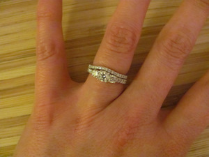 Please show me your wedding bands with three stones e-rings!! :  wedding rings three stones wedding bands IMG 2871