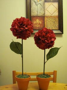 Babysbreath poof versus hydrangea ball........HELP!!!! : wedding flowers centerpieces wedding ceremony reception white hydrangea babys breath roses help Hydrangea Topiairies