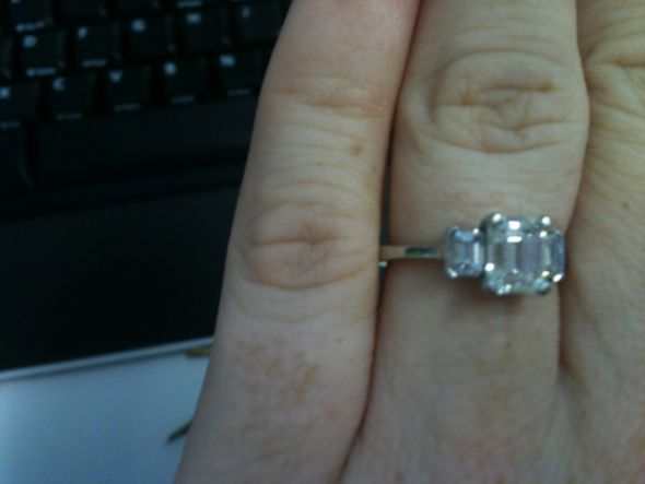 Please show me your thing banned e rings. The thinner the better. Thanks :  wedding thin band e ring 1 Photo
