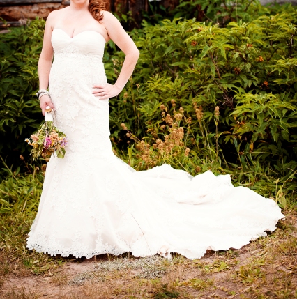 Allure Exclusive #2302 Lace Dress size 10 :  wedding allure 2302 lace dress ivory lace dress size 10 ivory dress KM1 8613 Cropped