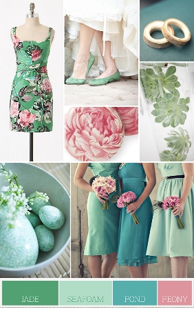 Show Me Your Favorite Mismatched BM Dresses :  wedding mismatched bridesmaids dress Palette70 Jade Seafoam Pond Peony2