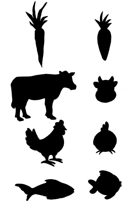 Where to find the chicken, beef and pork icons? :  wedding Menu