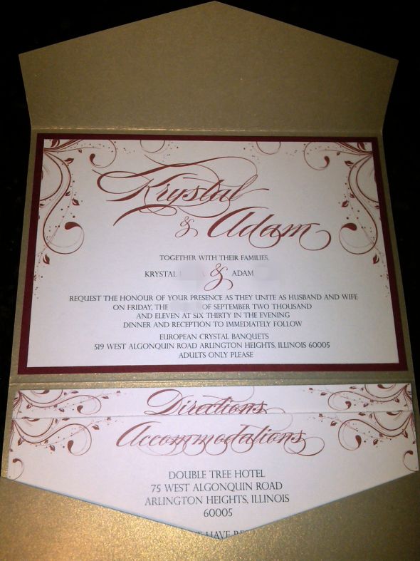 Our Pocketfold Invitations :  wedding pocketfold gold red ivory diy invitations Invite3