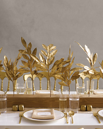  need help no clue what to do for centerpieces wedding Gold Leaves