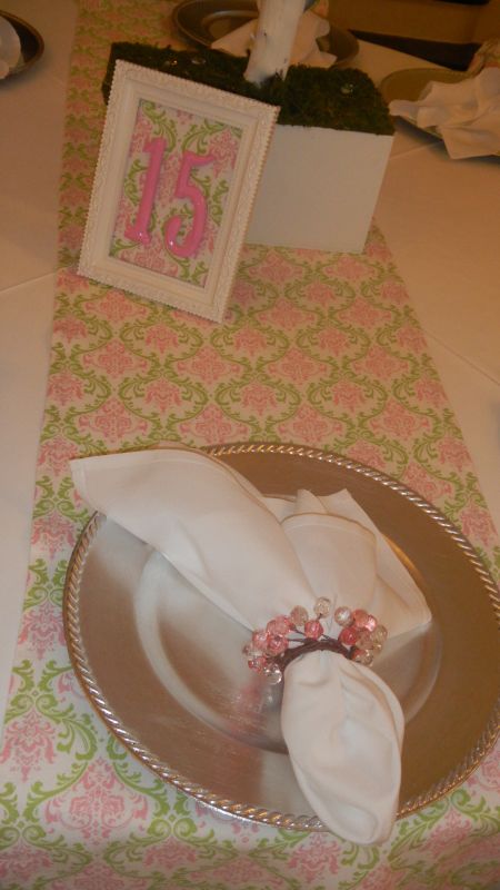 Chair sash Pink and Green Sashes and Table numbers GREAT DEAL wedding 