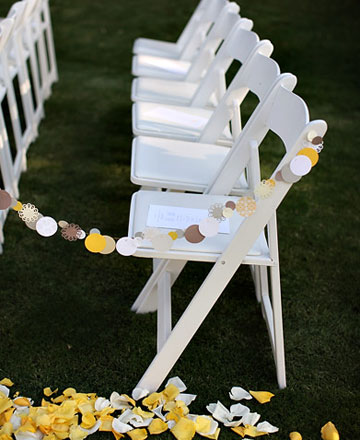 Civil/secular  - how did you decorate your ceremony space? :  wedding secular ceremony ceremony decor arch Paper Garland For Aisle Decoration 2