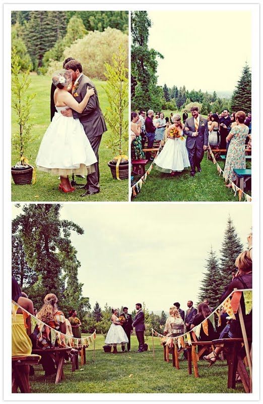 Civil/secular  - how did you decorate your ceremony space? :  wedding secular ceremony ceremony decor arch Bunting
