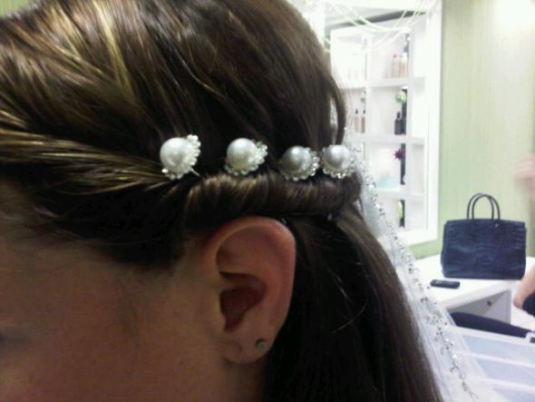 Post your headpieces, hair combs, hair flowers, etc! :  wedding hair headpiece headband flower comb IMG00555 20101211 1338