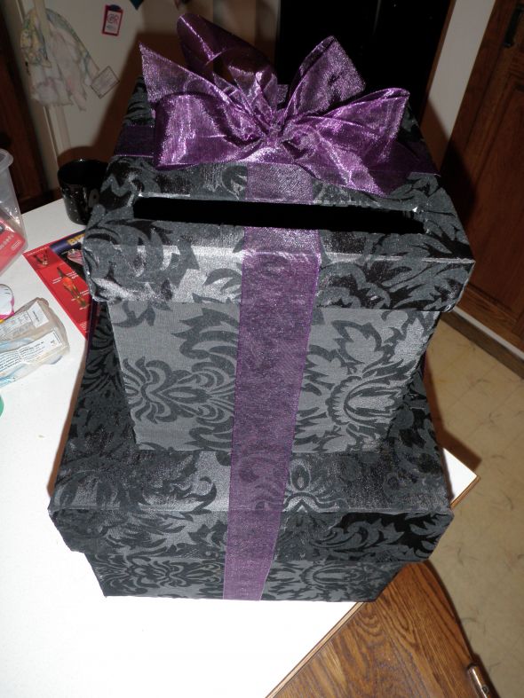 Black and Purple DIY Cardbox wedding diy cardbox cardbox black cardbox 