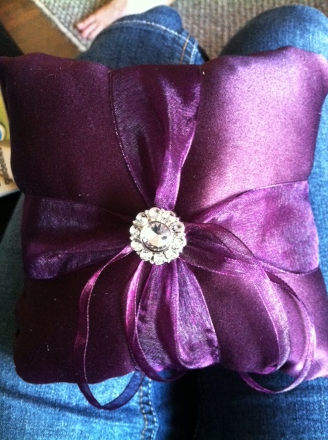 Simple Purple Ring Bearer Pillow wedding ring bearer pillow flower girl