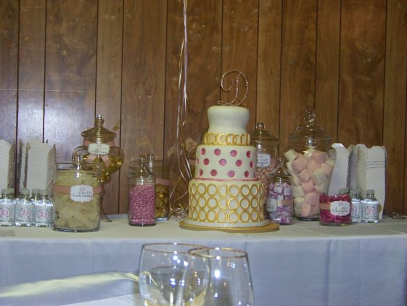 Candy Buffet wedding candy bar gold pink white Dream Party 319