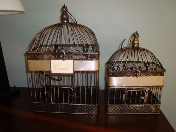 Card Cages Birdcages wedding card cage bird cage gold reception 007