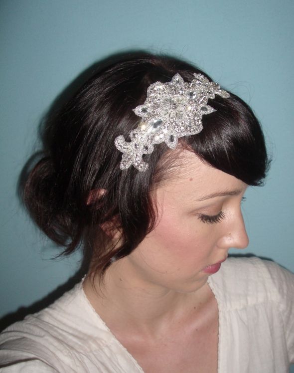 Hair accessories galore :  wedding flower beaded headband veil feathers hair Bead Headband