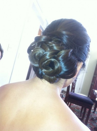 CHIGNON--have you worn this style?  How well did it 'stay' and pics please! :  wedding chignon bun how long last IMG 1589