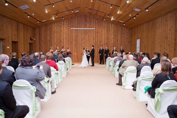 Carriage House Hall Midland MI wedding green purple silver ceremony