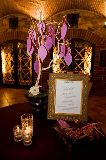 Anyone have photos of their purple wedding?  Need help with colors. :  wedding purple decor reception romantic Wishtree