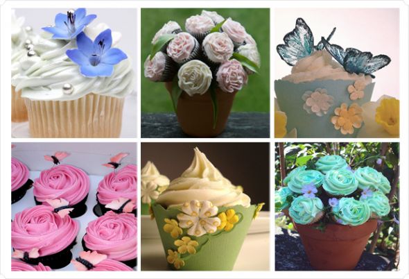 I don't care if people think these are cheesy, I so want cupcake centerpieces :) :  wedding Couture Cupcakes