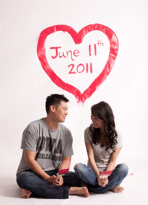 Painted Canvas, Save the Date! :  wedding save the date engagement diy Alice Eddie Std 0022