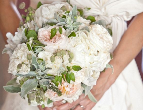 New Flower Inspiration Board! :  wedding peonies Dusty Miller