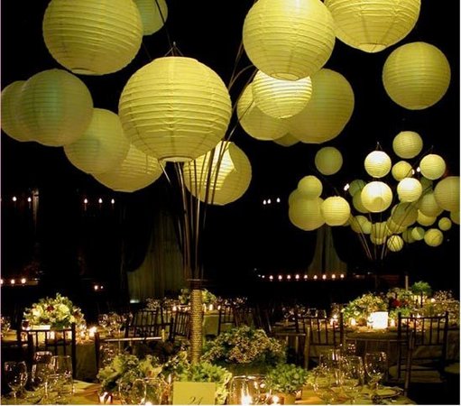 wedding paper lanterns centerpieces reception orange gray 1 month ago